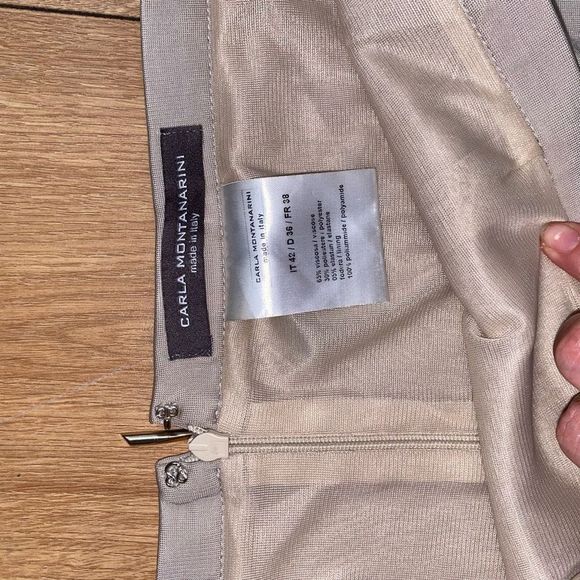 Carla Montanarini Beige Pencil Skirt Size IT 42 / US Medium - Picture 5 of 12